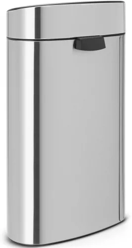 Brabantia Touch Bin New Recycle Soft-Touch nyomófedeles szelektív kuka, ovális, 23+10L - G+C méret, r.m. acél selyem