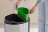 Brabantia Touch Bin New Recycle Soft-Touch nyomófedeles szelektív kuka, ovális, 23+10L - G+C méret, r.m. acél selyem