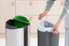 Brabantia Touch Bin New Recycle Soft-Touch nyomófedeles szelektív kuka, ovális, 23+10L - G+C méret, r.m. acél selyem