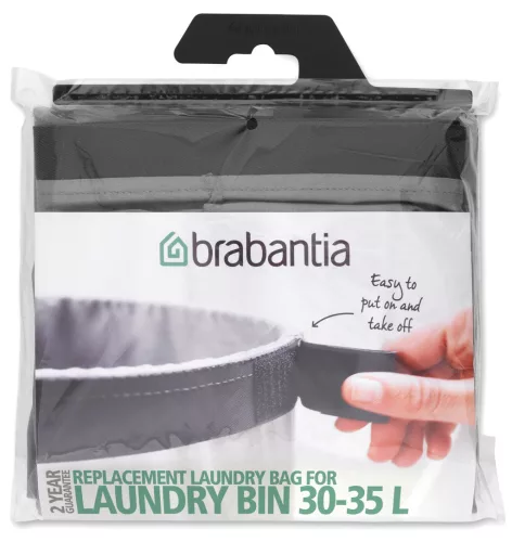 Brabantia Laundry Bin Bag tépőzáras szennyesgyűjtő csere zsák, henger formájú 35L kapacitású Laundry Bin