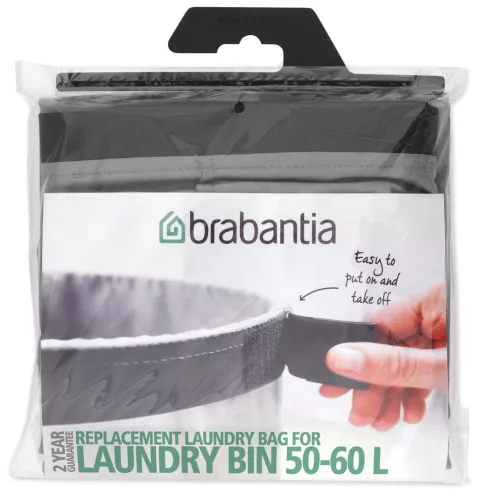 Brabantia Laundry Bin Bag tépőzáras szennyesgyűjtő csere zsák, henger formájú 60L kapacitású Laundry Bin
