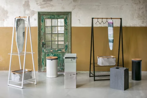 Brabantia Laundry Bin szennyestartó szellőző nyílásokkal, tépőzáras, mosható szennyesgyűjtő zsák, henger forma, nagy