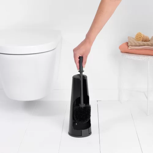 Brabantia ReNew WC-kefe padlón álló tartóval, acél, matt fekete - 108587