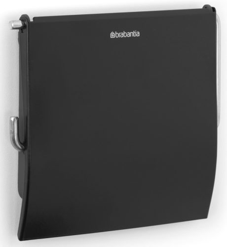 Brabantia ReNew fali kistekercses WC-papír tartó fedővel, acél, matt fekete - 108600