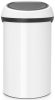 Brabantia Touch Bin nyomófedeles hulladékgyűjtő XXL, 60L - H méret, fehér acél test, fehér fedő - 108686