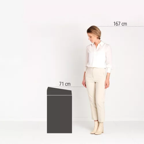 Brabantia Touch Bin nyomófedeles hulladékgyűjtő XXL, 60L - H méret, fehér acél test, fehér fedő - 108686