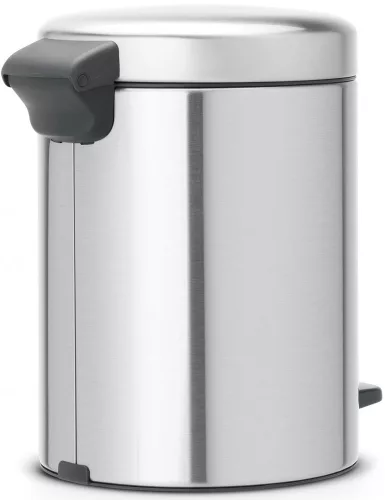 Brabantia NewIcon pedálos hulladékgyűjtő szagmentesen záródó Soft-Close fedél, műanyag tartály, 5L - W méret, r.m. acél,