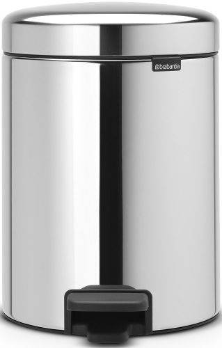 Brabantia NewIcon pedálos hulladékgyűjtő szagmentesen záródó Soft-Close fedél, műanyag tartály, 5L - W méret, r.m. acél,