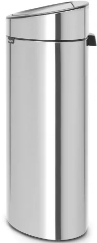 Brabantia Touch Bin New Recycle Soft-Touch nyomófedeles szelektív kuka, ovális, 23+10L - G+C méret, r.m. acél selyem