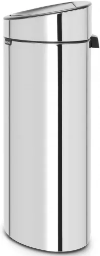 Brabantia Touch Bin New Soft-Touch nyomófedeles hulladékgyűjtő belső tartállyal, ovális, 40L - L méret, r.m. acél fényes