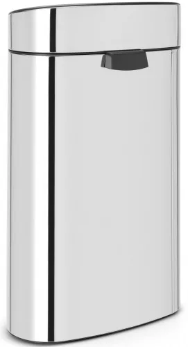 Brabantia Touch Bin New Soft-Touch nyomófedeles hulladékgyűjtő belső tartállyal, ovális, 40L - L méret, r.m. acél fényes