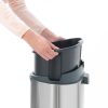 Brabantia Touch Bin New Soft-Touch nyomófedeles hulladékgyűjtő belső tartállyal, ovális, 40L - L méret, r.m. acél selyem