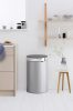 Brabantia Touch Bin New Soft-Touch nyomófedeles hulladékgyűjtő belső tartállyal, ovális, 40L - L méret, acél, metál