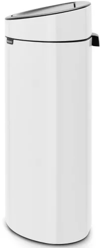 Brabantia Touch Bin New Soft-Touch nyomófedeles hulladékgyűjtő belső tartállyal, ovális, 40L - L méret, acél, fehér