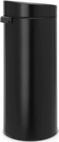 Brabantia Touch Bin New Soft-Touch nyomófedeles hulladékgyűjtő belső tartállyal, kerek, 30L - G méret, acél, matt fekete
