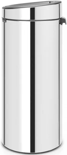 Brabantia Touch Bin New Soft-Touch nyomófedeles hulladékgyűjtő belső tartállyal, kerek, 30L - G méret, r.m. acél, fényes
