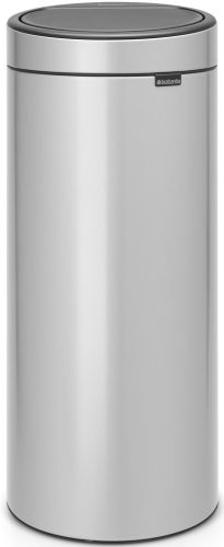 Brabantia Touch Bin New Soft-Touch nyomófedeles hulladékgyűjtő belső tartállyal, kerek, 30L - G méret, acél, metál