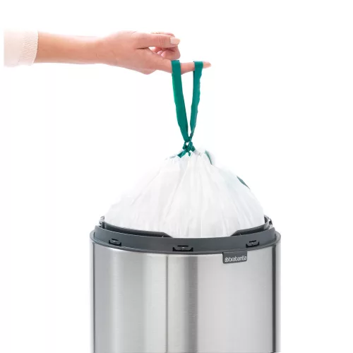 Brabantia Touch Bin New Soft-Touch nyomófedeles hulladékgyűjtő belső tartállyal, kerek, 30L - G méret, r.m. acél, selyem