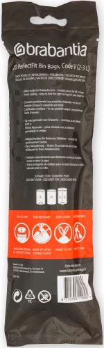 Brabantia PerfectFit szemeteszsák, V méret, 2-3L, 20 zsák/tekercs - 116582