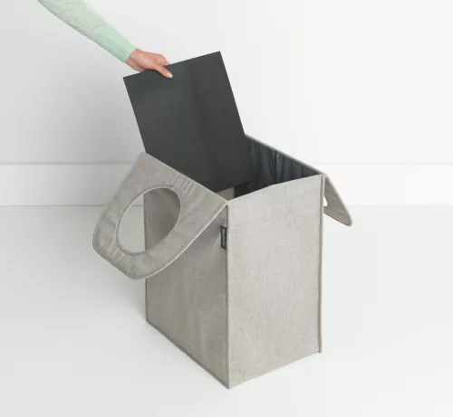 Brabantia Laundry Bags összehajtható szennyestartó táska, négyzet formájú, nagy méret 55L, szürke - 120367