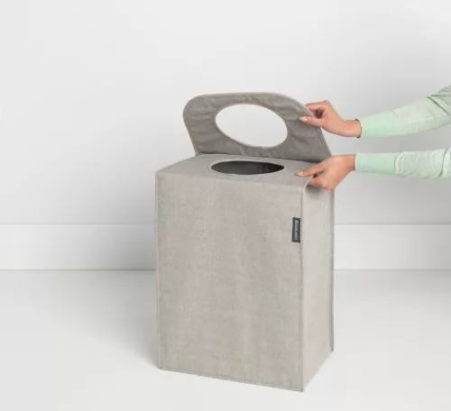 Brabantia Laundry Bags összehajtható szennyestartó táska, négyzet formájú, nagy méret 55L, szürke - 120367