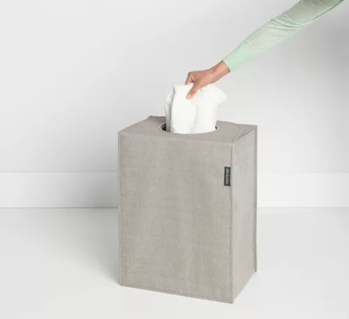 Brabantia Laundry Bags összehajtható szennyestartó táska, négyzet formájú, nagy méret 55L, szürke - 120367