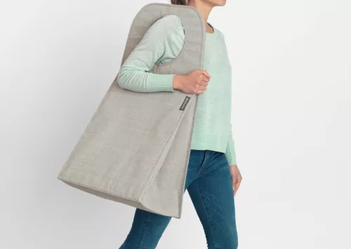 Brabantia Laundry Bags összehajtható szennyestartó táska, négyzet formájú, nagy méret 55L, szürke - 120367