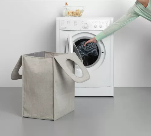 Brabantia Laundry Bags összehajtható szennyestartó táska, négyzet formájú, nagy méret 55L, szürke - 120367