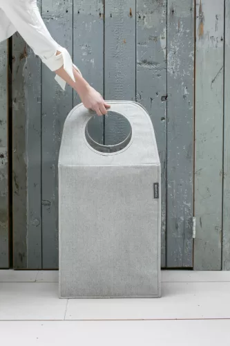 Brabantia Laundry Bags összehajtható szennyestartó táska, négyzet formájú, nagy méret 55L, szürke - 120367