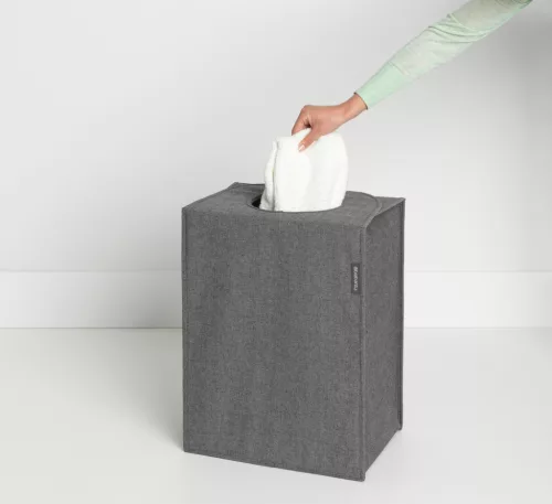 Brabantia Laundry Bags összehajtható szennyestartó táska, négyzet formájú, nagy méret 55L, borsfekete - 120381