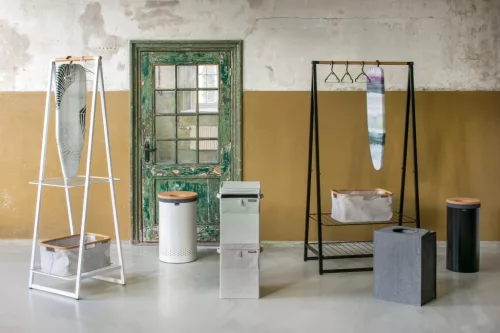 Brabantia Laundry Bags összehajtható szennyestartó táska, négyzet formájú, nagy méret 55L, borsfekete - 120381