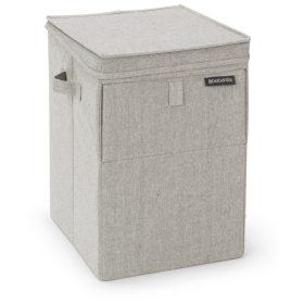   Brabantia Stackable Laundry Box egymásra helyezhető szennyestartó doboz, fix tetővel, téglalap formájú, 35L, szürke