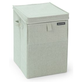   Brabantia Stackable Laundry Box egymásra helyezhető szennyestartó doboz, fix tetővel, téglalap formájú, 35L, zöld