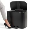 Brabantia Bo Pedal Bin pedálos szelektív hulladékgyűjtő szagmentesen záródó Soft-Close fedél, műanyag tartály, 11+23L