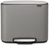 Brabantia Bo Pedal Bin pedálos szelektív hulladékgyűjtő szagmentesen záródó Soft-Close fedél, műanyag tartály, 3x11L