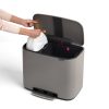 Brabantia Bo Pedal Bin pedálos szelektív hulladékgyűjtő szagmentesen záródó Soft-Close fedél, műanyag tartály, 11+23L