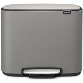   Brabantia Bo Pedal Bin pedálos hulladékgyűjtő szagmentesen záródó Soft-Close fedél, műanyag tartály, 36L - R méret, acél