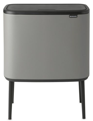 Brabantia Bo Touch Bin nyomófedeles hulladékgyűjtő, magasított, lábakon álló, műanyag tartály, 36L - R méret, acél,