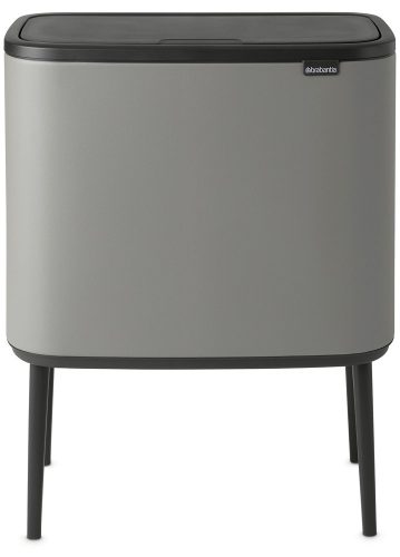 Brabantia Bo Touch Bin nyomófedeles szelektív hulladékgyűjtő, magasított, lábakon álló, műanyag tartály, 3x11L - X méret