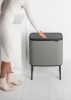 Brabantia Bo Touch Bin nyomófedeles szelektív hulladékgyűjtő, magasított, lábakon álló, műanyag tartály, 11+23L - X+J