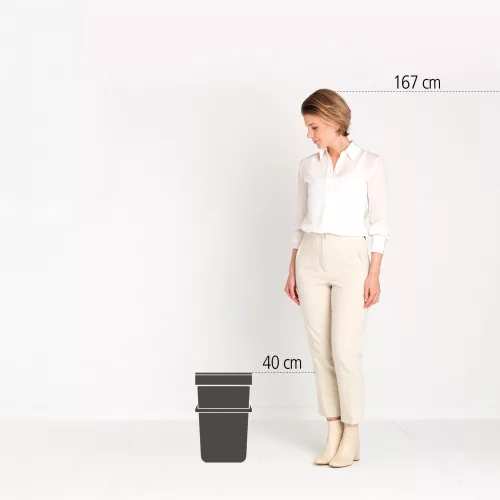 Brabantia Sort & Go konyhai szemetes felnyitható fedéllel, fogantyúval szelektív és komposzt gyűjtéséhez, 25L - J méret,