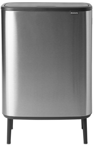 Brabantia Bo Touch Bin Hi hulladékgyűjtő Soft-Close fedéllel, magasított, lábakon álló, műanyag tartály, XXL, 60L