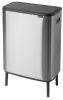 Brabantia Bo Touch Bin Hi hulladékgyűjtő Soft-Close fedéllel, magasított, lábakon álló, műanyag tartály, XXL, 60L