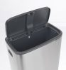 Brabantia Bo Touch Bin Hi hulladékgyűjtő Soft-Close fedéllel, magasított, lábakon álló, műanyag tartály, XXL, 60L