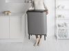 Brabantia Bo Touch Bin Hi hulladékgyűjtő Soft-Close fedéllel, magasított, lábakon álló, műanyag tartály, XXL, 60L