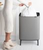 Brabantia Bo Touch Bin Hi hulladékgyűjtő Soft-Close fedéllel, magasított, lábakon álló, műanyag tartály, XXL, 60L