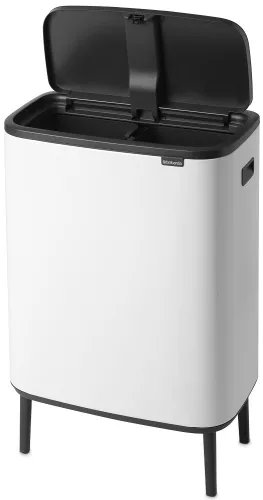 Brabantia Bo Touch Bin Hi szelektív hulladékgyűjtő Soft-Close fedéllel, magasított, lábakon álló, műanyag tartály, XXL,