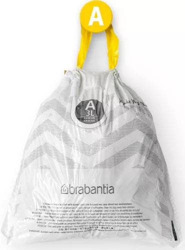 Brabantia PerfectFit szemeteszsák, A méret, 3-5L, visszazárható adagoló csomag, 40 zsák/csomag - 137600