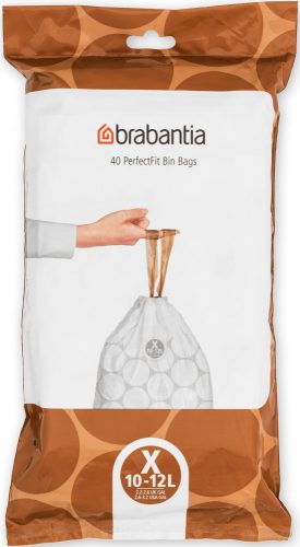 Brabantia PerfectFit szemeteszsák, X méret, 10-12L, visszazárható adagoló csomag, 40 zsák/csomag - 138041