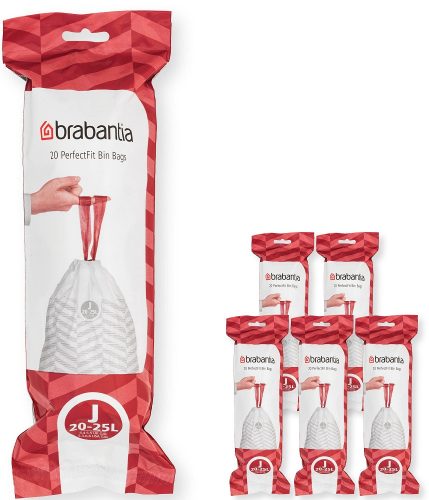 Brabantia PerfectFit szemeteszsák, J méret, 20-25L, Multipack 120 zsák, 6 tekercs, 20 zsák/tekercs - 138362